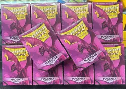 10x Dragon Shield Magenta Matte 100 Standard Size Card Sleeves - Image 1