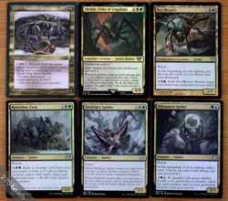 Set 6 Different Gold Multi-Color Spider Creatures *NM* Magic MTG Rotwidow Pack - Image 1