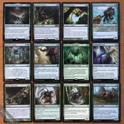 Lot of 12 Different Green Spider Creatures Set *NM* Magic MTG Group Commander - Image 1
