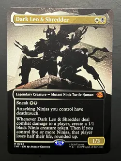 Dark Leo and Shredder - mtg borderless full art tmnt - Image 1