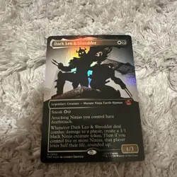 Dark Leo And Shredder Borderless Foil MTG TMNT - Image 1