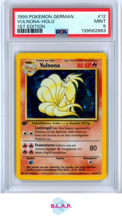 VULNONA-HOLO 1ST EDITION POKEMON GERMAN 1999 12 PSA 9 - Image 1