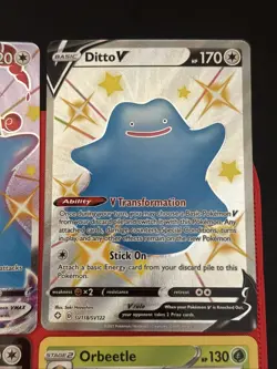 Pokemon TCG 8 Card Lot SWSH V VMAX RARE FULL ART Holo NM SHINY DITTO - Image 3