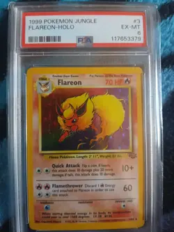 1999 POKEMON JUNGLE #3 FLAREON-HOLO PSA 6 - Image 1