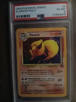 1999 POKEMON JUNGLE #3 FLAREON-HOLO PSA 6 - Image 2