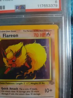 1999 POKEMON JUNGLE #3 FLAREON-HOLO PSA 6 - Image 5