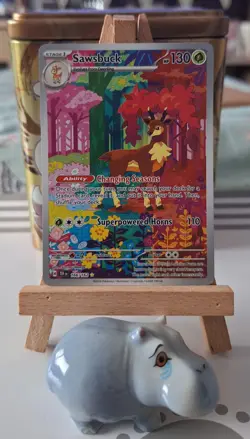 TCG Pokemon SAWSBUCK - 166/162 Temporal Forces (Illustration Rare) - Nr Mint - Image 1