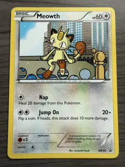Pokemon TCG Meowth BW35 Black Star Promo LP - Image 1