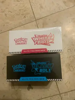 Pokemon Scarlet and Violet White Flare and Black Bolt ETB Sealed - Image 2