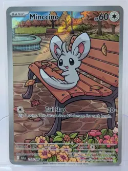 Pokemon TCG - Minccino 152/086 Sv: Black Bolt Illustration Rare - NM - Image 1