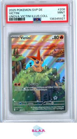 VICTINI UNOVA VICTINI ILLUS COLL POKEMON GER SVP SV BLCK STR PRM 2025 208 PSA 9 - Image 1