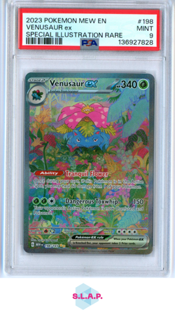 VENUSAUR EX SPECI4L ILLUSTRATION RARE POKEMON MEW EN-151 2023 198 PSA 9 - Image 1