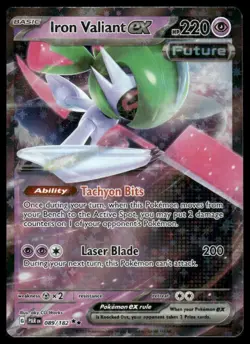 Pokemon SV04: Paradox Rift #089/182 Iron Valiant ex - Image 1