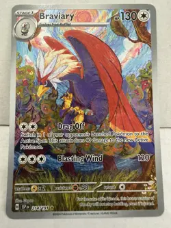 Pokemon Braviary Illustration Rare Holo 214/191 Sv08: Surging Sparks 130 HP - Image 1