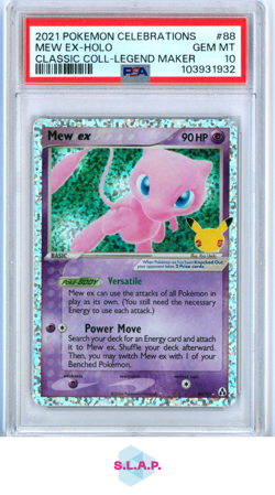 MEW EX-HOLO POKEMON CELEB 88 2021 CLASSIC COLL- LEGEND MAKER EX-HOLO EN PSA 10 - Image 1