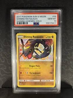 PSA 10 Shining Rayquaza 56/73 🌌 Holo Textured Shining Legends Pokemon English - Image 1