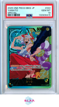 YAMATO ONE PIECE OP06-022 2025 EB02 ANIME 25TH COLL LEADER SPEC RARE JP PSA 10 - Image 1