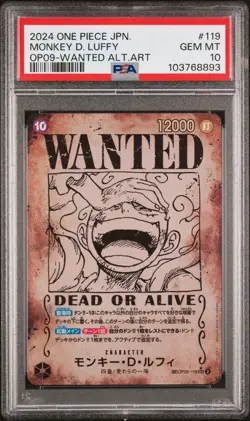 PSA 10 Luffy OP05-119 Wanted Emperors in the New World ONE PIECE Card Japanese - Image 1