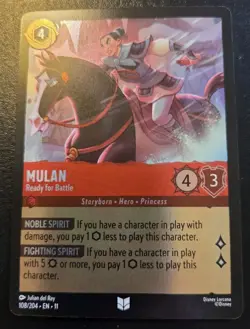 Mulan - Ready For Battle 108/204 Cold Foil Uncommon Winterspell Disney Lorcana - Image 1