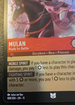 Mulan - Ready For Battle 108/204 Cold Foil Uncommon Winterspell Disney Lorcana - Image 4