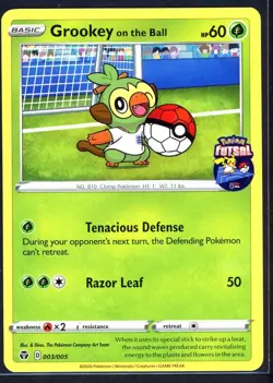 Pokemon Cards - Grookey on the Ball 003/005 - Futsal - NM - Image 1