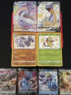 Pokemon TCG 8 Card Lot SWSH V VMAX RARE FULL ART Holo NM SHINY LAPRAS - Image 1