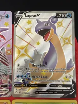 Pokemon TCG 8 Card Lot SWSH V VMAX RARE FULL ART Holo NM SHINY LAPRAS - Image 3