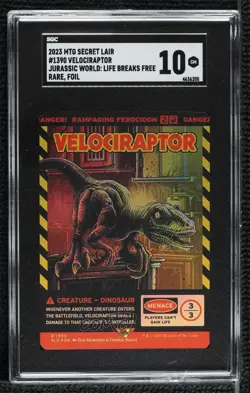 Jurassic World: Life Breaks Free - Velociraptor Foil SGC 10 GEM - Image 1