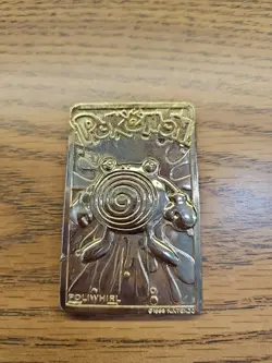 POLIWHIRL 1999 Pokemon Gold Plated Card Nintendo Burger King - Image 1