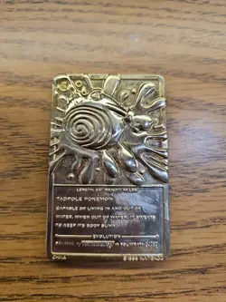 POLIWHIRL 1999 Pokemon Gold Plated Card Nintendo Burger King - Image 2