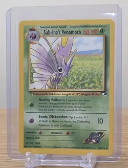 Sabrina's Venomoth - 34/132 - Pokemon Gym Heroes Unlimited Rare Card WOTC NM - Image 1