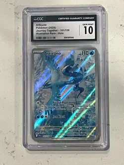 2025 POKEMON JOURNEY TOGETHER ARTICUNO ILLUSTRATION RARE 161/159 CGC 10 GEM MINT - Image 1
