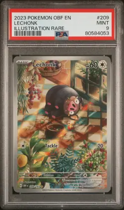 2023 Pokemon OBF EN Lechonk ILLUSTRATION RARE #209 PSA 9 Mint - Image 1