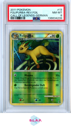 FOLIPURBA-REV.FOIL GERMAN POKEMON CALL OF LEGENDS 2011 13 PSA 8 - Image 1