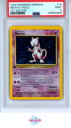 MEWTU-HOLO 1ST EDITION POKEMON GERMAN 1999 10 PSA 9 - Image 1