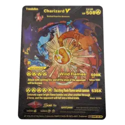 Pokemon Charizard V Black Foil Fan Art Display Card 2022 HP 508 Fire - Image 1