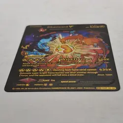 Pokemon Charizard V Black Foil Fan Art Display Card 2022 HP 508 Fire - Image 3