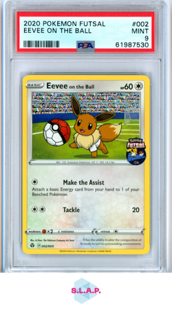 EEVEE ON THE BALL POKEMON 002/005 2020 FUTSAL PROMO MINT ENGLISCH PSA 9 - Image 1