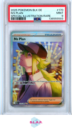 N'S PLAN SPECI4L ILLUSTRATION RARE POKEMON GER BLK DE-BLACK BOLT 2025 170 PSA 9 - Image 1