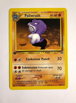 Pokemon Card 2001 1ST Edition POLIWRATH Ultra Rare 28/75 Neo Discovery NM - Image 1