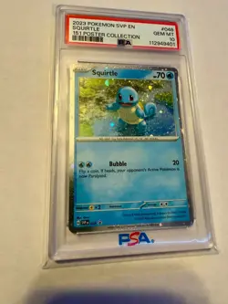 2023 POKEMON SVP EN-SV BLACK STAR PROMO 151 POSTER COLL #048 SQUIRTLE PSA 10 - Image 1