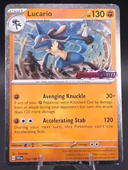 Lucario 114/198 Scarlet & Violet Base Stamped Cosmos Holo Promo Pokemon TCG NM - Image 1