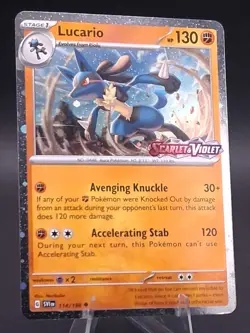 Lucario 114/198 Scarlet & Violet Base Stamped Cosmos Holo Promo Pokemon TCG NM - Image 2