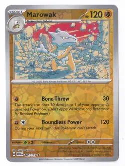 Pokemon Marowak Scarlet & Violet 151 105/165 Reverse Holo Rare - NM - Image 1