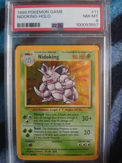 Pokemon Nidoking Holo Base Set 11/102 PSA 8 Wizards of the Coast 1999 - Image 1
