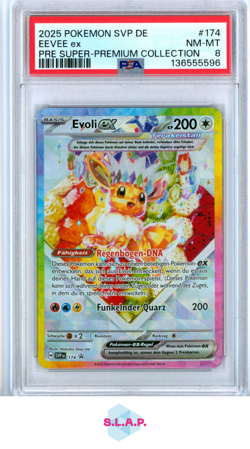 EEVEE EX PRE SUPER-PREMIUM COLL POKEMON GER SVP SV BLCK STR PRM 2025 174 PSA 8 - Image 1