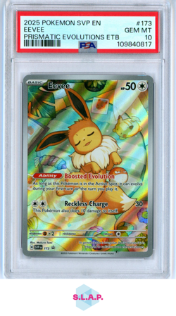 EEVEE PRISMATIC EVOLUTIONS ETB POKEMON SVP EN-SV BLCK STAR PROMO 2025 173 PSA 10 - Image 1