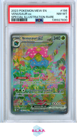 VENUSAUR EX SPECI4L ILLUSTRATION RARE POKEMON MEW EN-151 2023 198 PSA 8 - Image 1