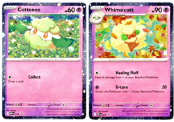 Pokemon TCG Cottonee AND Whimsicott MEP 018/019 Black Star Promo Rare Cosmo Holo - Image 1