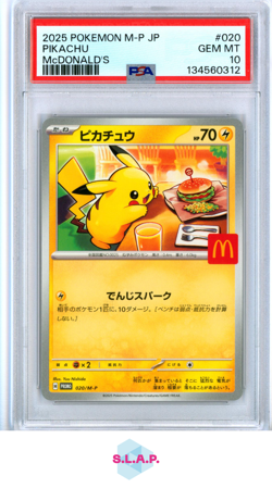 PIKACHU MCDONALD'S POKEMON JAPANESE M-P PROMO 2025 020 PSA 10 - Image 1